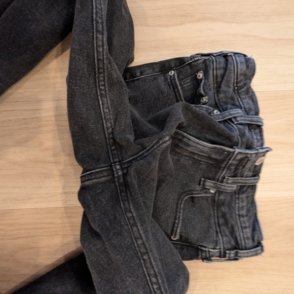 Abercrombie & Fitch Black Double Waist Band Ankle Straight Ultra High Ri… - Picture 5 of 8